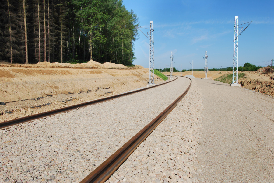 A new ballast strip for depositing the new sleepers