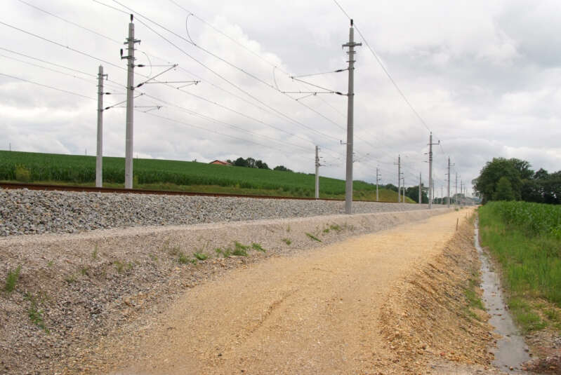 Precisely constructed drainage up to the railway ditch