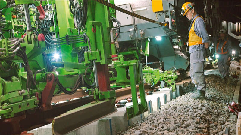 In western Japan, special sleepers for guard rails are used to protect trains from derailments caused by earthquakes.