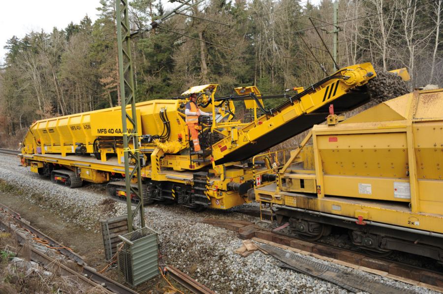 MFS 40/4-ZW loading onto a rail-mounted MFS unit